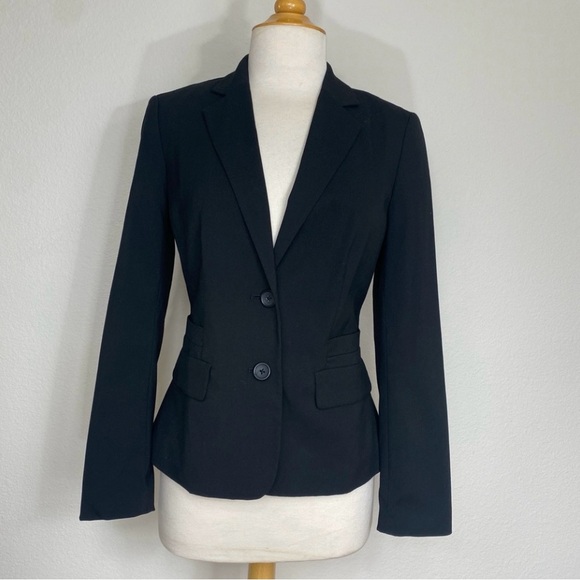Banana Republic Women's Black Button Classic Blazer Jacket Size 4 Preppy Career - Picture 1 of 16